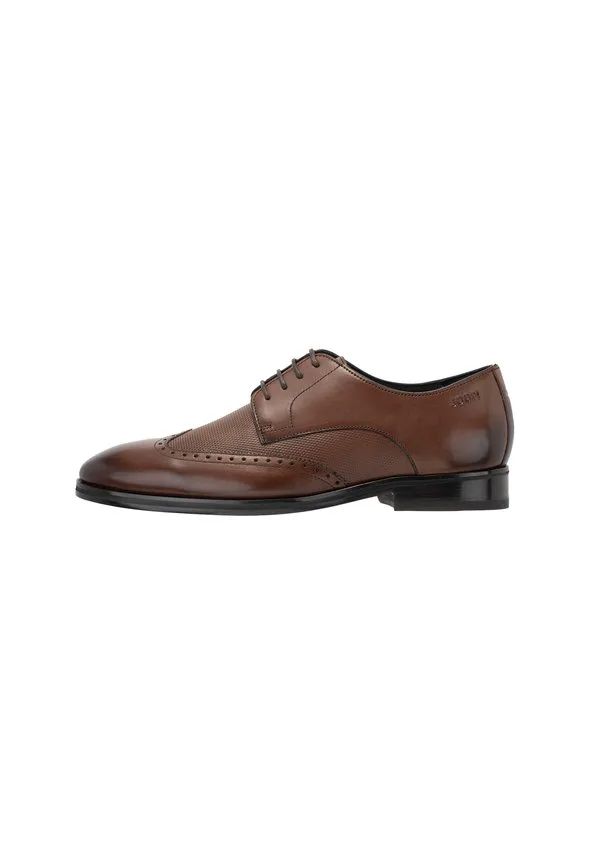 Слипоны piatto clyde с эффектом броги и шнуровкой yb4 Joop!, Darkbrown