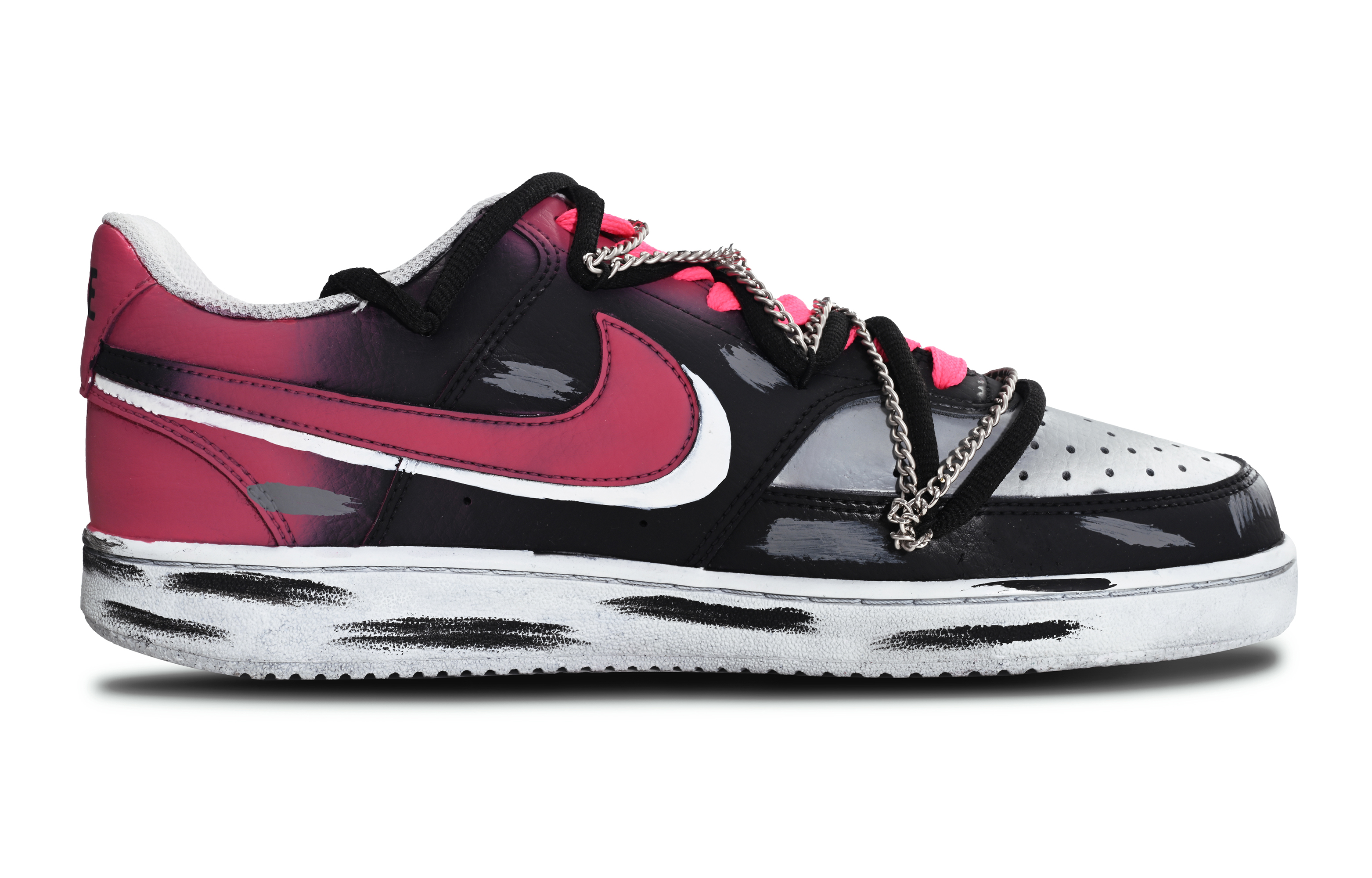 

Кроссовки Nike Court Vision 1 Skateboarding Shoes Men Low-top Black/pink/white/gray, черный