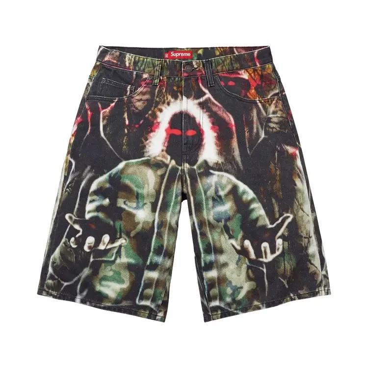 Джинсовые шорты багги Supreme Shadows, мультиколор