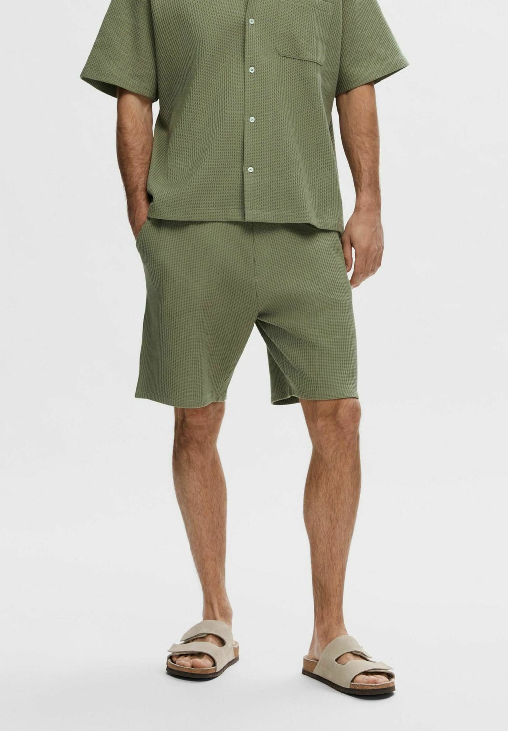 

Шорты WAFFELSTRUKTUR - Tracksuit bottoms Selected Homme, светло-зеленый