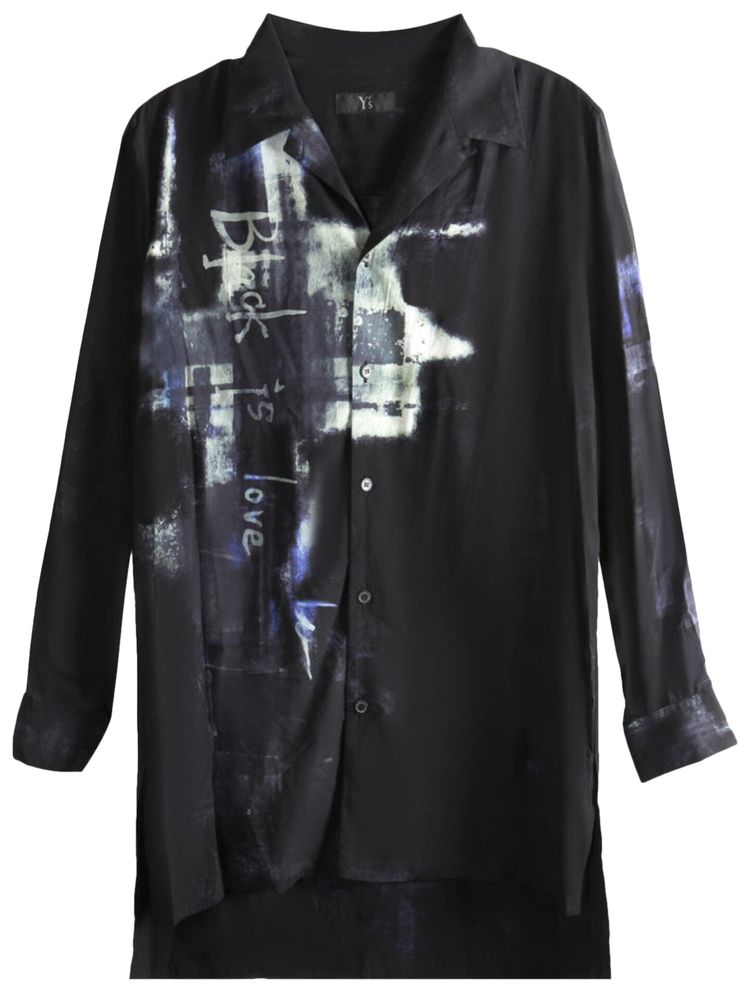 

Длинная рубашка Y's Black Is Love с принтом "Черный"