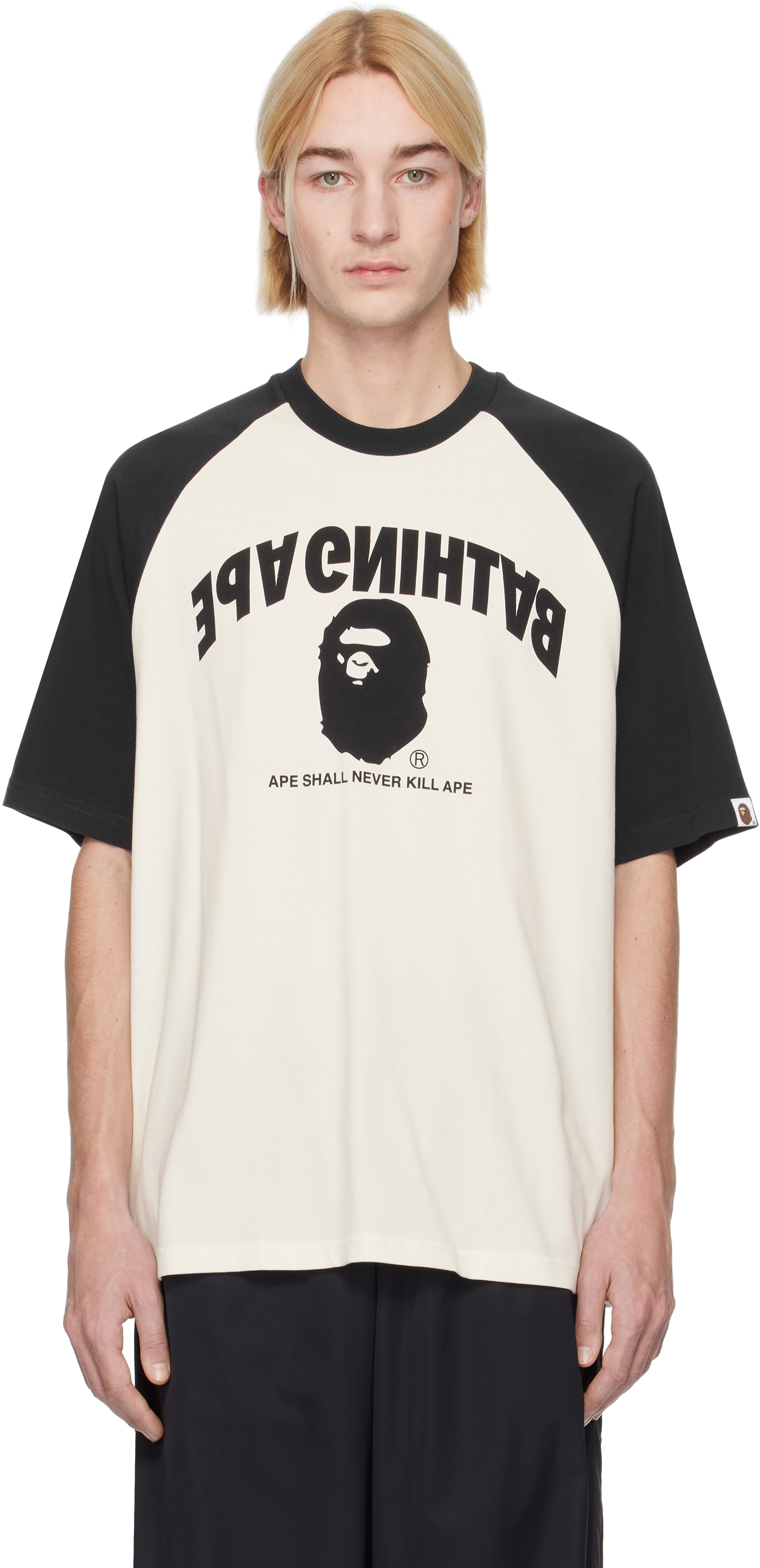 

Футболка Off-White College свободного кроя с рукавами реглан BAPE