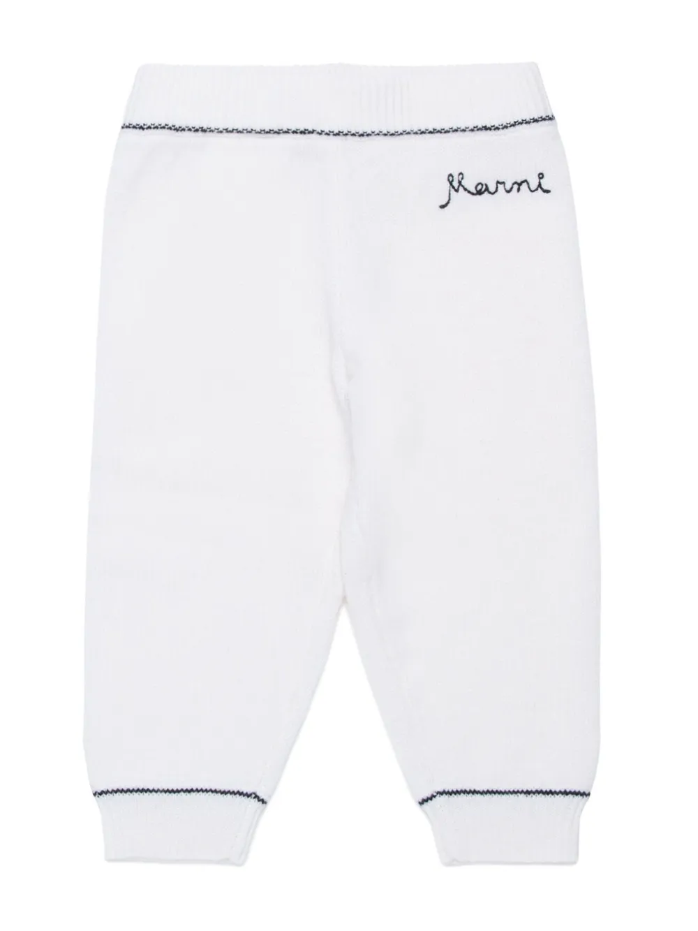 

Зауженные спортивные брюки с вышитым логотипом Marni Kids, белый