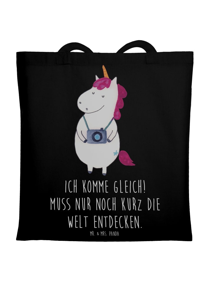 

Черная сумка-тоут для фотографа Единорог с надписью Mr. & Mrs. Panda