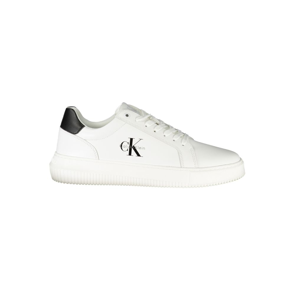 

Белые кожаные мужские кроссовки Calvin Klein, белый
