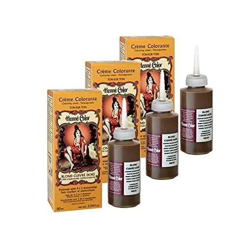 Натуральная полуперманентная крем-краска для волос Henna Color «Медно-русый», 3 x 90 мл Henne Color