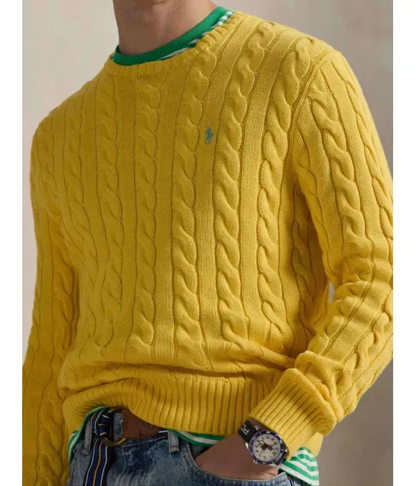Свитер regular fit Polo Ralph Lauren, желтый — фото 4