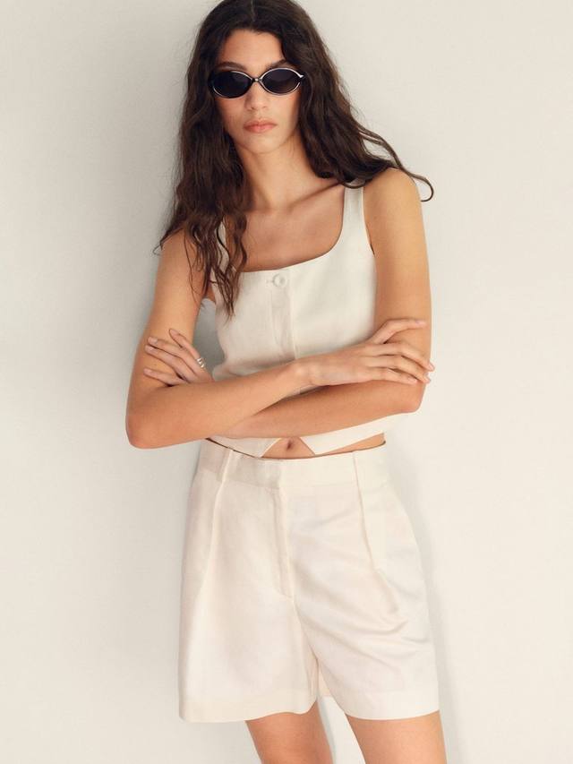 

Макси-жилет с одной пуговицей Mango, White