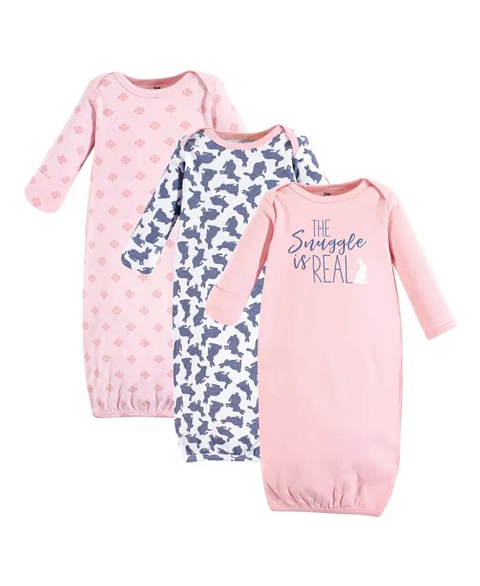 

Хлопковые платья с длинными рукавами для маленьких девочек, 3 шт., Snuggle Bunny Yoga Sprout, мультиколор