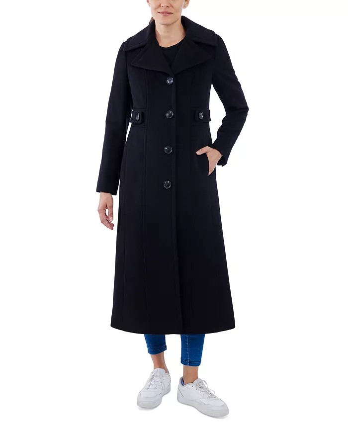 

Женское однобортное пальто макси Anne Klein, черный