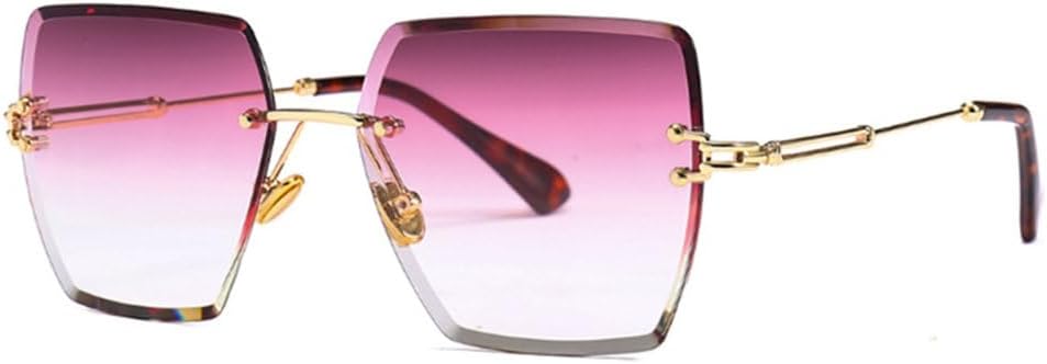 

Классические женские солнцезащитные очки без оправы квадратной формы 2027 года с градиентным переходом цвета и защитой от УФ-излучения UV400 MTZJH, Purple Red Gradient