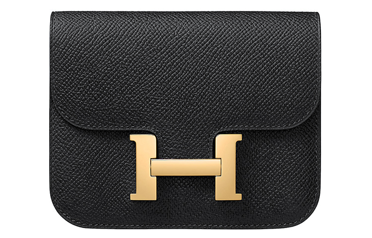 

Констанс Слим Кошелек из Кожи Эпсом, Держатель для Карт, Поясная Сумка Трампетс Женская 89 Нуар Черный HERMES