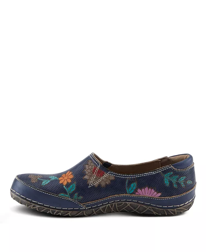 L'Artiste Women's Libora-Delite Роспись Вручную Кожаные Цветочные Слипоны Со Съемной Стелькой L'Artiste, синий — фото 2