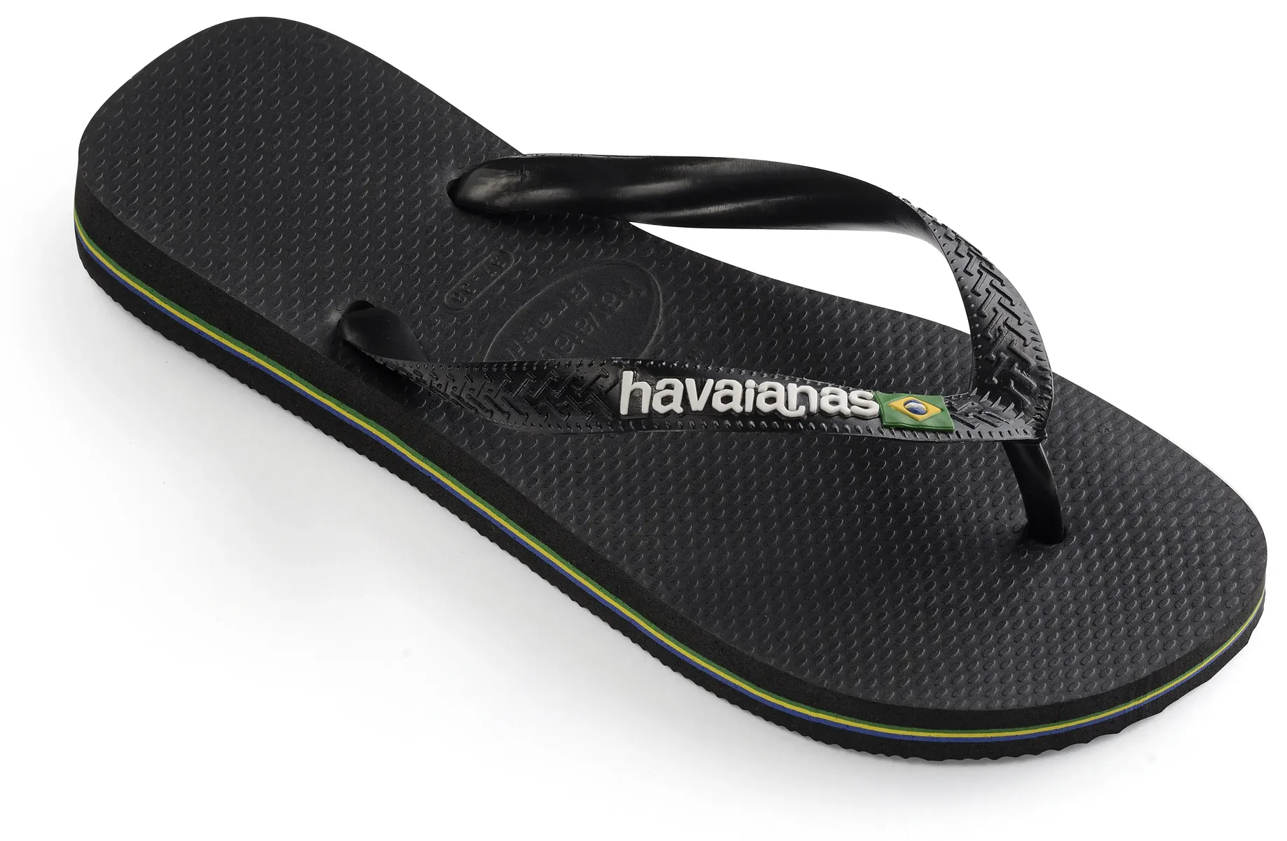 

Шлепанцы Havaianas "BRASIL LOGO", летняя обувь, тапочки, туфли для бассейна с надписью-логотипом, черный