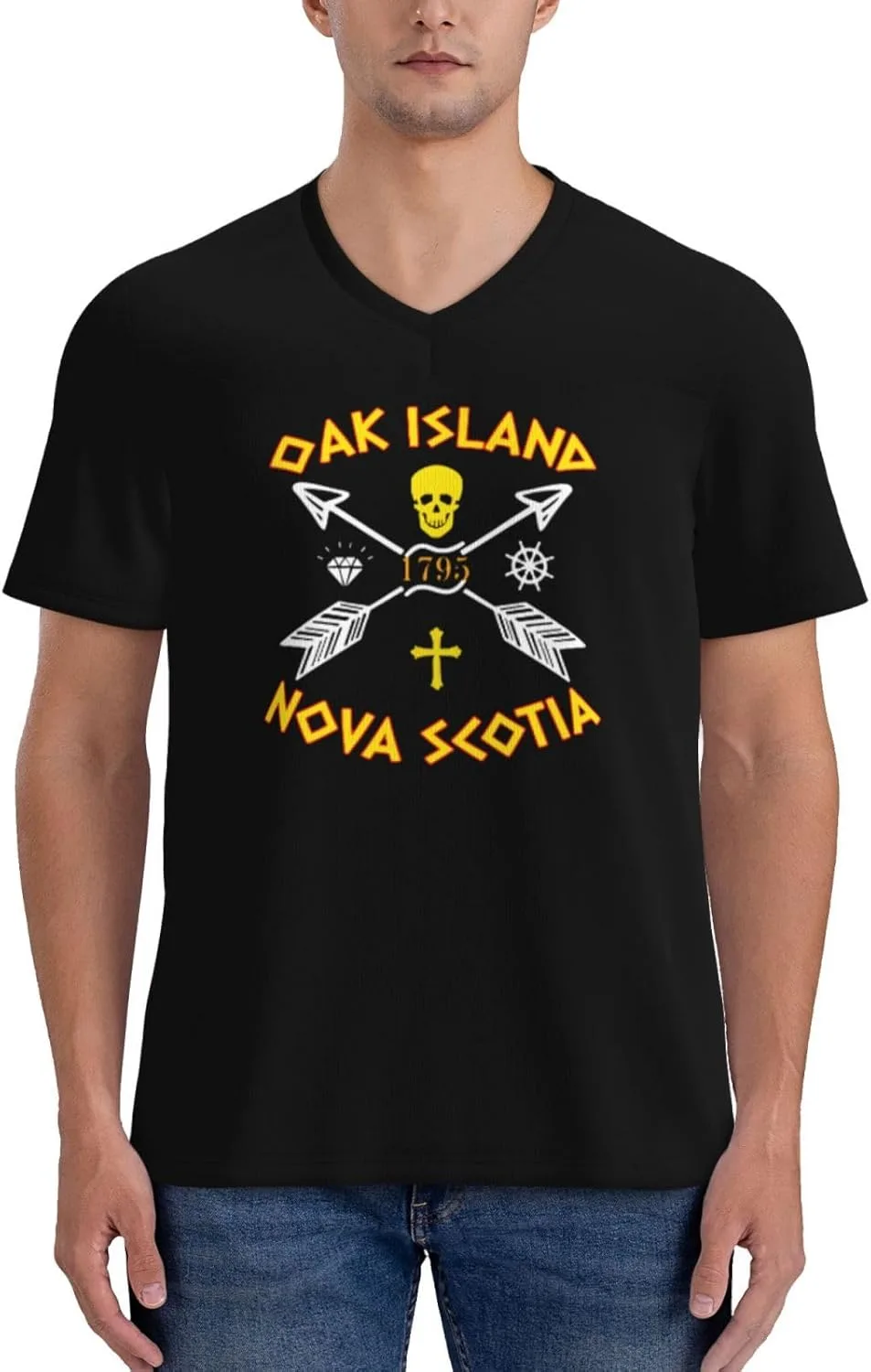 

Футболка Oak Island Nova Scotia Arrows and Skull, мужская, Quick-Dry ETSDJ
