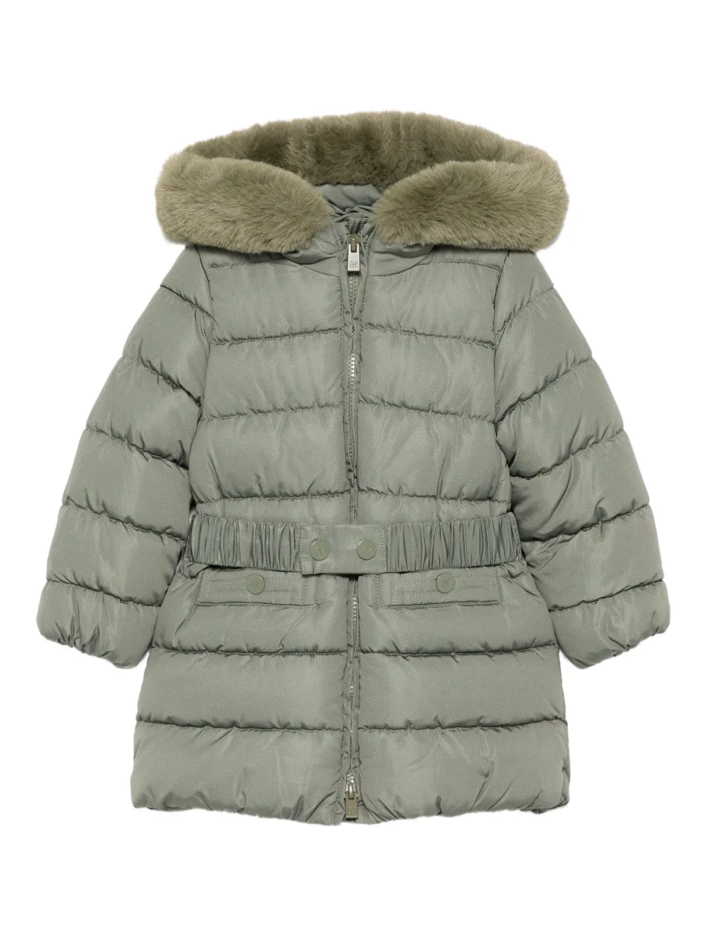 

Стеганый пуховик с поясом Abel & Lula, зеленый