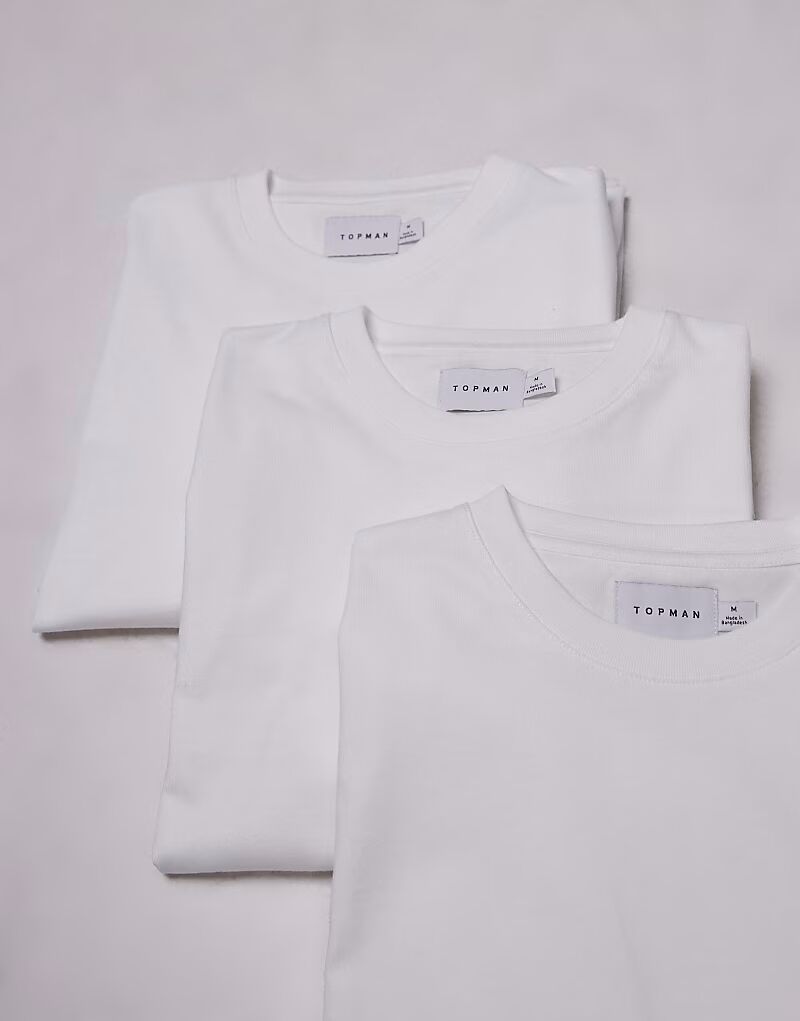 

Футболки Topman стандартного кроя, 3 пары, белого цвета