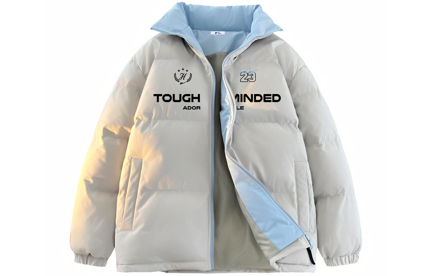 

WARRIOR Пуховик серии "Покоряющий ветер и волны" унисекс, Light Gray