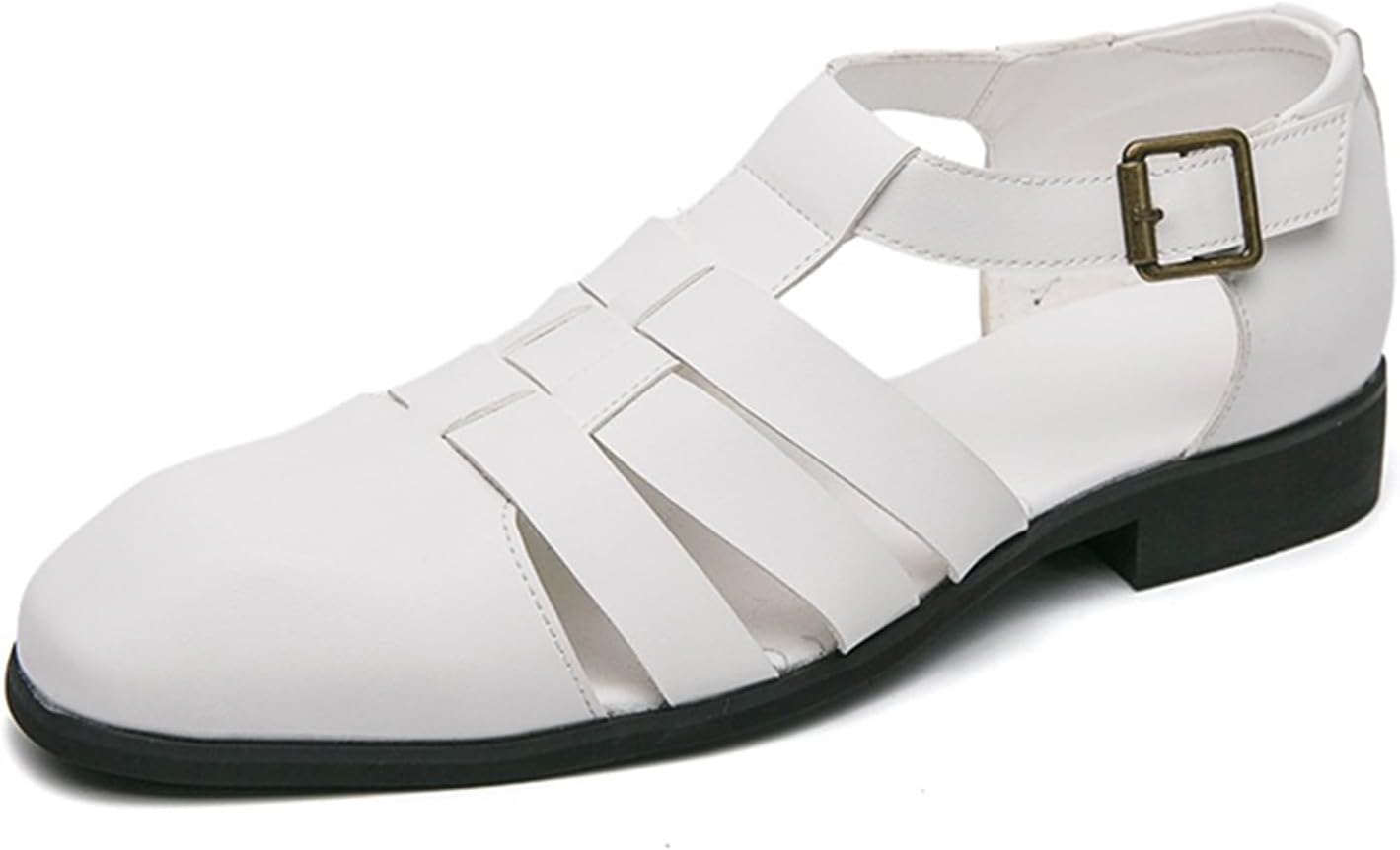 

Мужские сандалии Dacnakby из кожи с ремешком-монком и пряжкой, черные, слипоны с плетеными ремешками, летние сандалии для мужчин