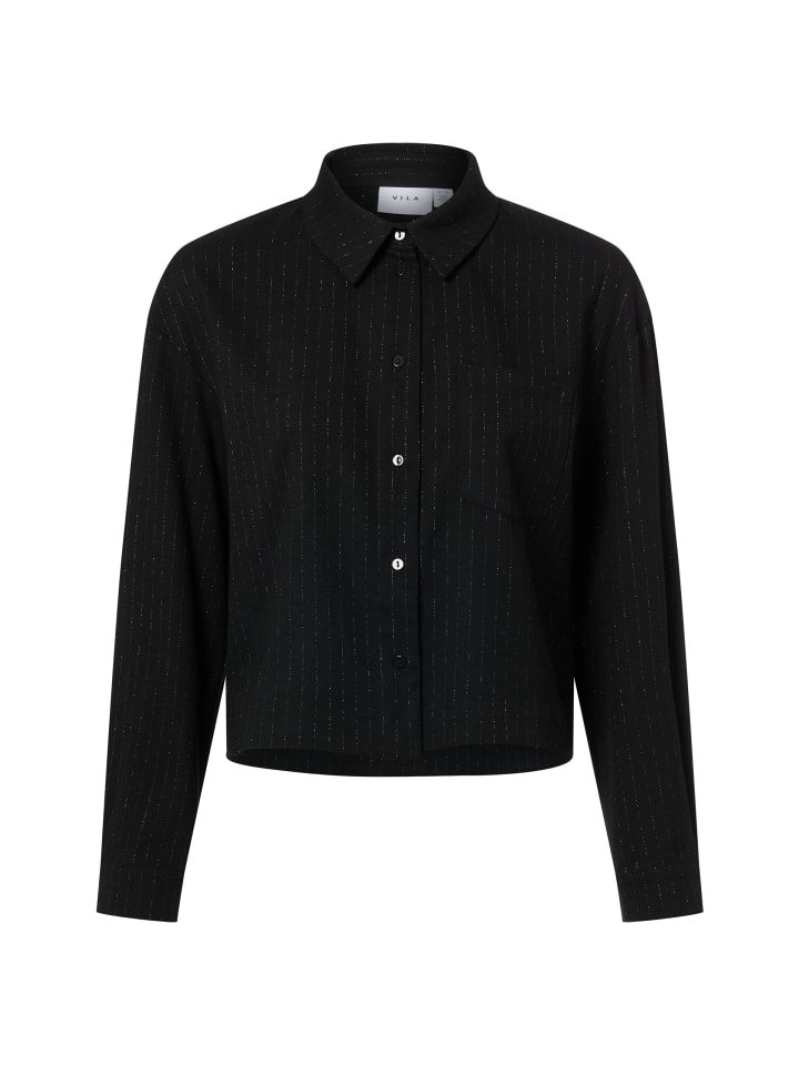 

Vila Блузка VIMagnolia в черно-серебряном цвете