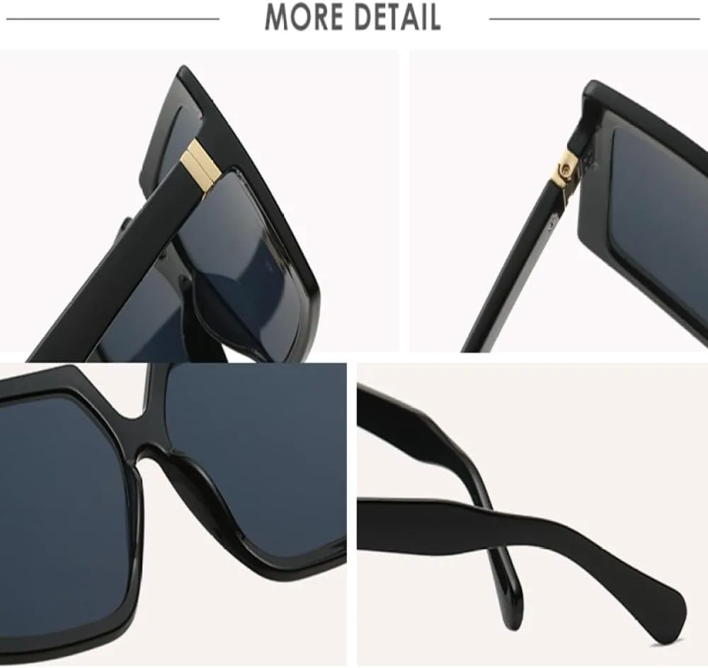 

Крупные квадратные солнцезащитные очки для женщин, модные, с плоской верхней частью, в большой оправе, с черной полосой, винтажные, градиентные, UV400 MTZJH, Pink