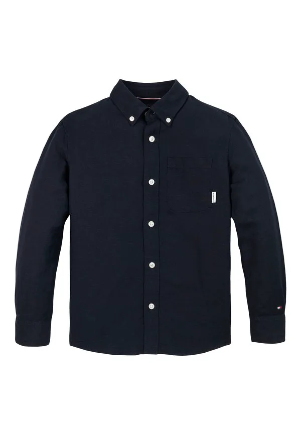 Рубашка свободного кроя из льняной смеси с вышивкой флага Tommy Hilfiger, Dark Night Navy — фото 3