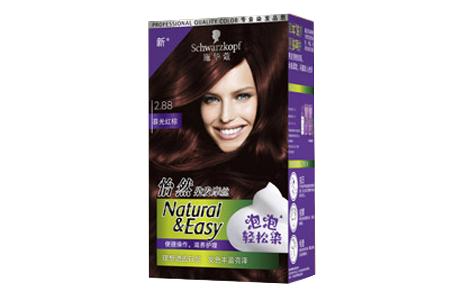 

Shihuakou питательная краска-пенка для волос 35мл/35мл*2 SCHWARZKOPF, 2.88 Twiсветло-красный коричневый 35ml