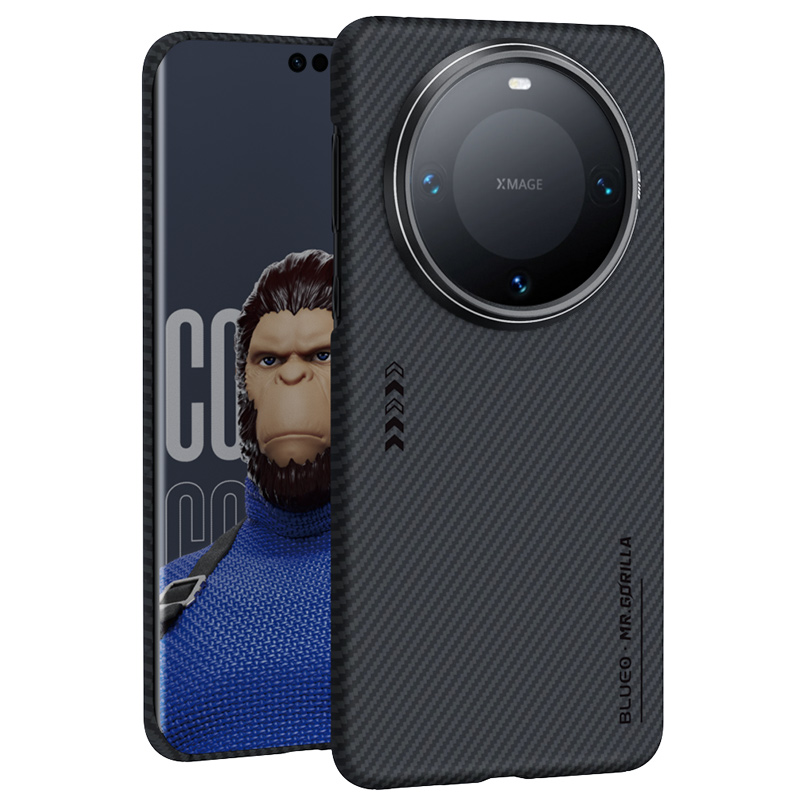 

Чехол для телефона BLUEO Mr. Blue Ape, Blue Gorilla 600D Slim Kevlar Fiber Shell - Black Grey