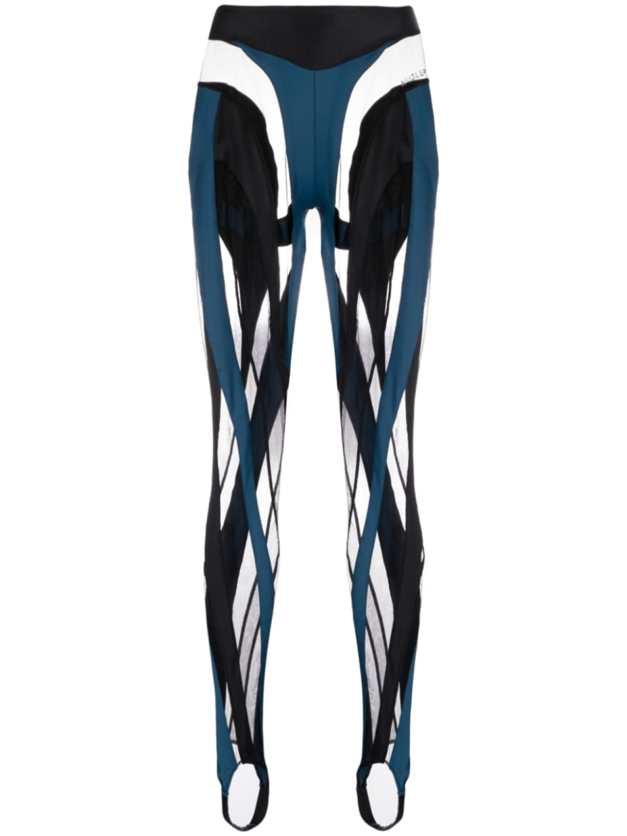 

Mugler легинсы Spiral со вставками, синий