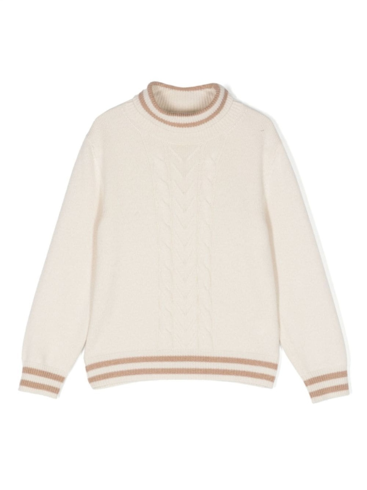 

Brunello Cucinelli Kids кашемировый джемпер фактурной вязки, белый