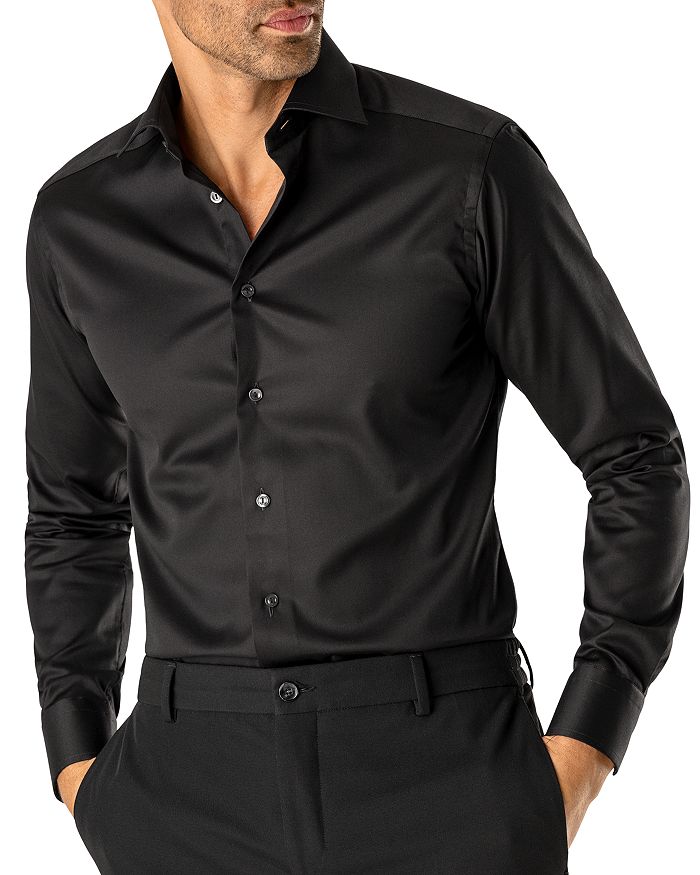 

Классическая рубашка Eton Slim Fit из твила, черный