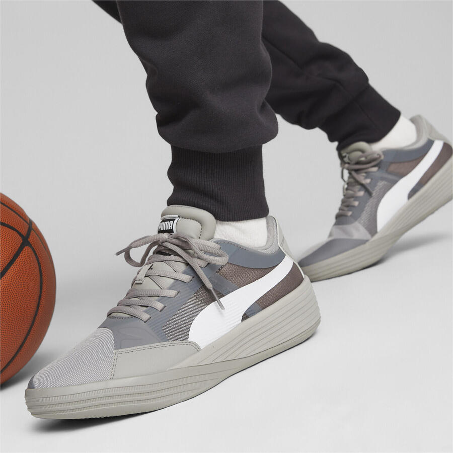 Баскетбольные кроссовки Clyde All-Pro Team мужские PUMA Concrete Gray White — фото 2