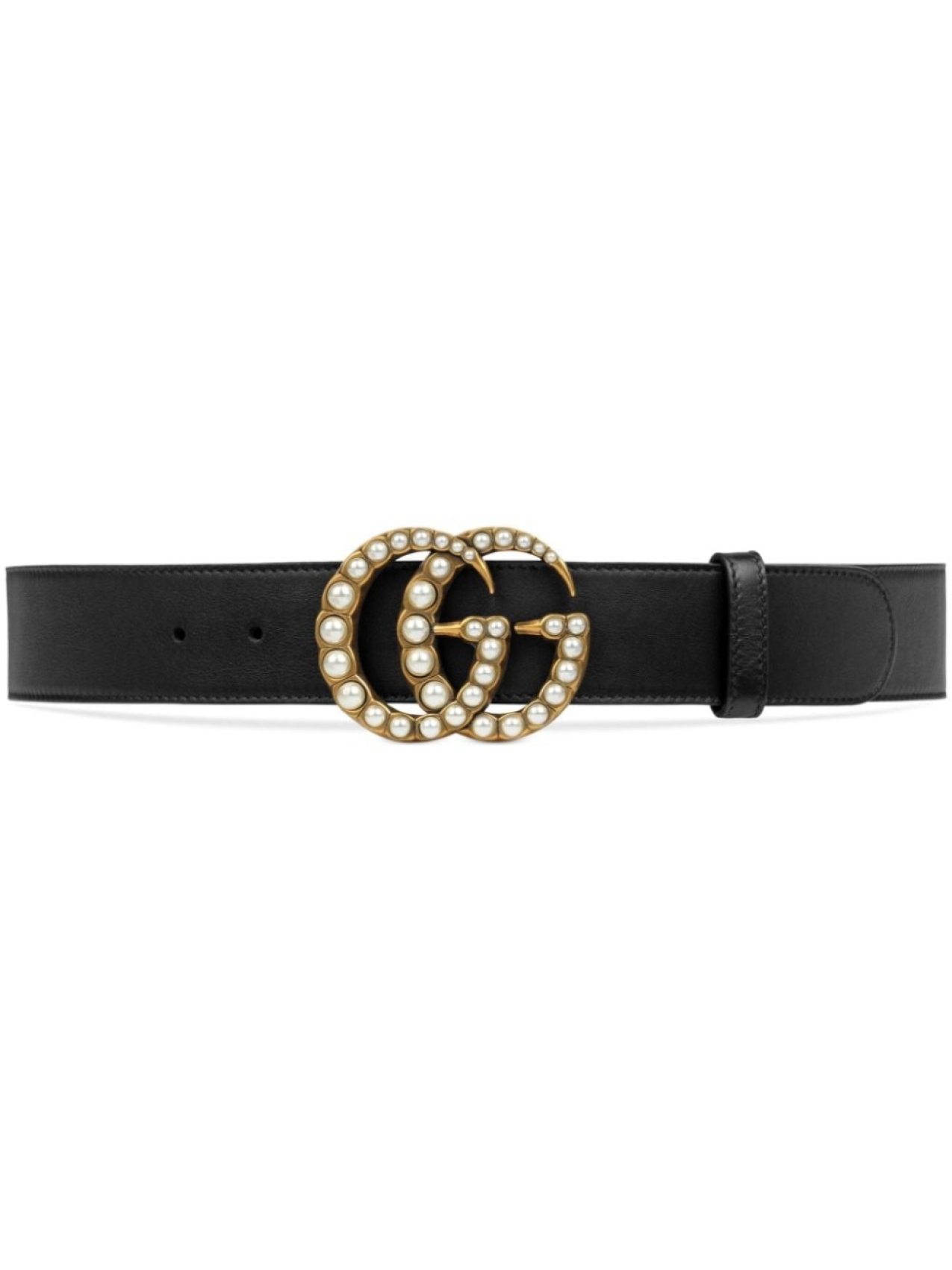 

Gucci ремень с пряжкой GG с жемчугом, черный