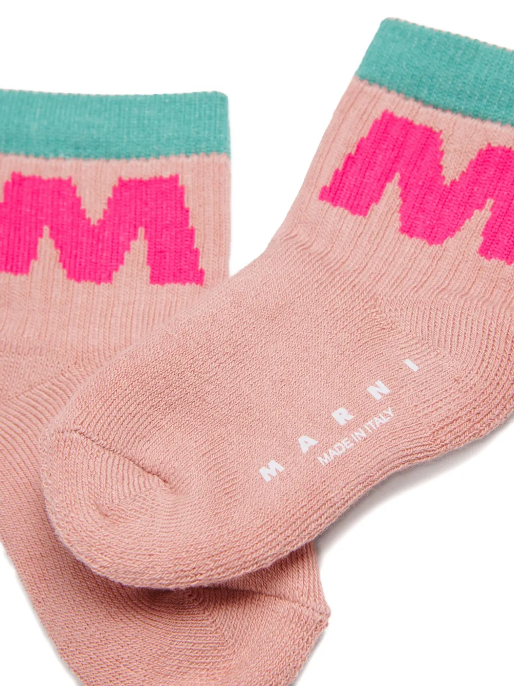 Носки вязки интарсия Marni Kids, розовый — фото 2