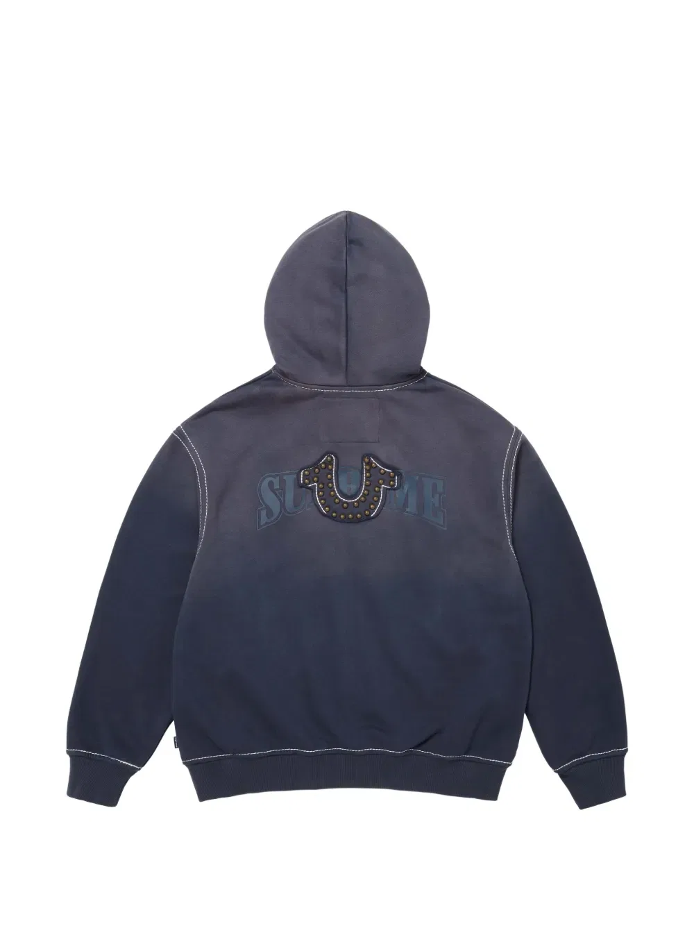 Толстовка на молнии с надписью "X true religion" Supreme, синий — фото 2