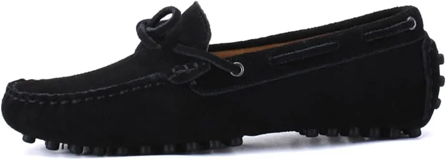 Мокасины из замши Leather Loafers, Black Abborora — фото 2