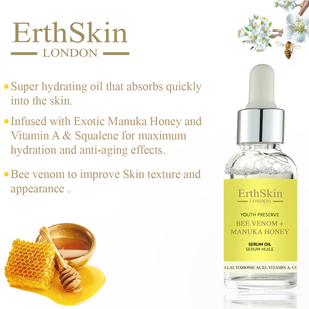 Масло для лица bienengift + manuka-honig-serumöl Erthskin London, количество 1 шт. — фото 3
