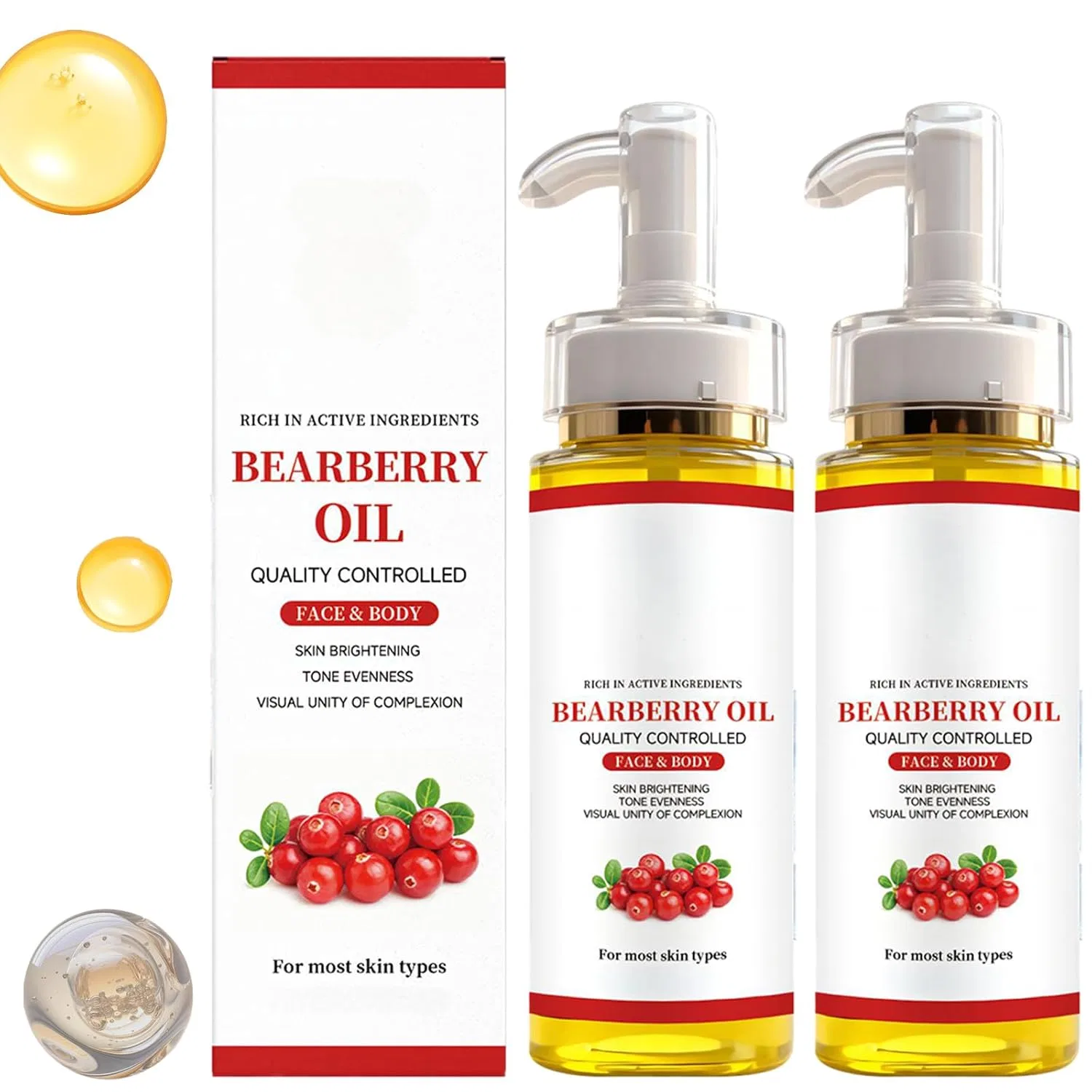 Масло для тела с толокнянкой для осветления и увлажнения кожи Kraein, 2Pcs