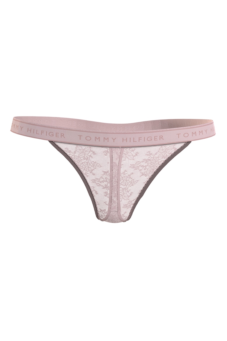 

Кружевные стринги с логотипом Tommy Hilfiger, розовый