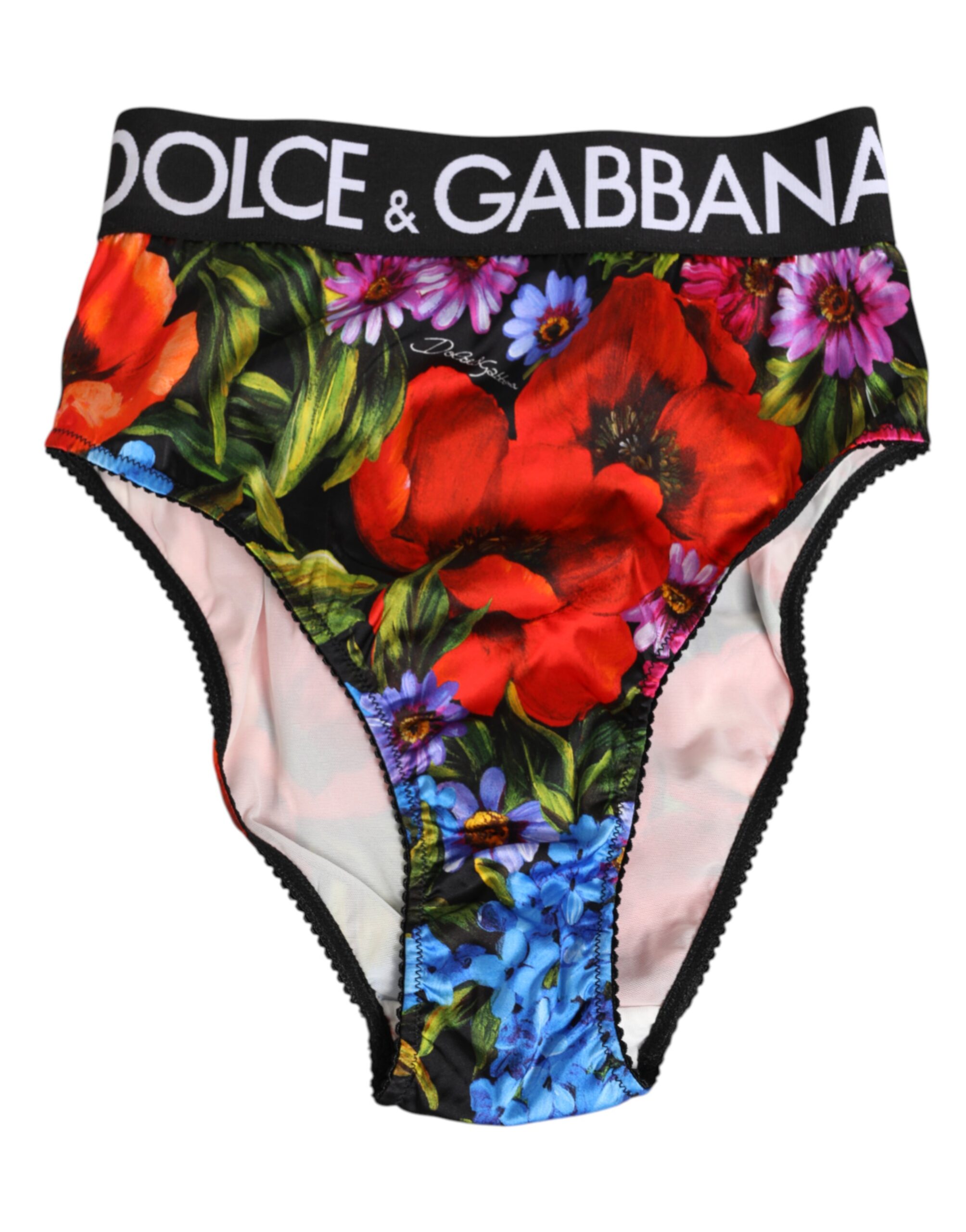 

Трусики с высокой талией и разноцветным цветочным принтом Dolce & Gabbana, мультиколор