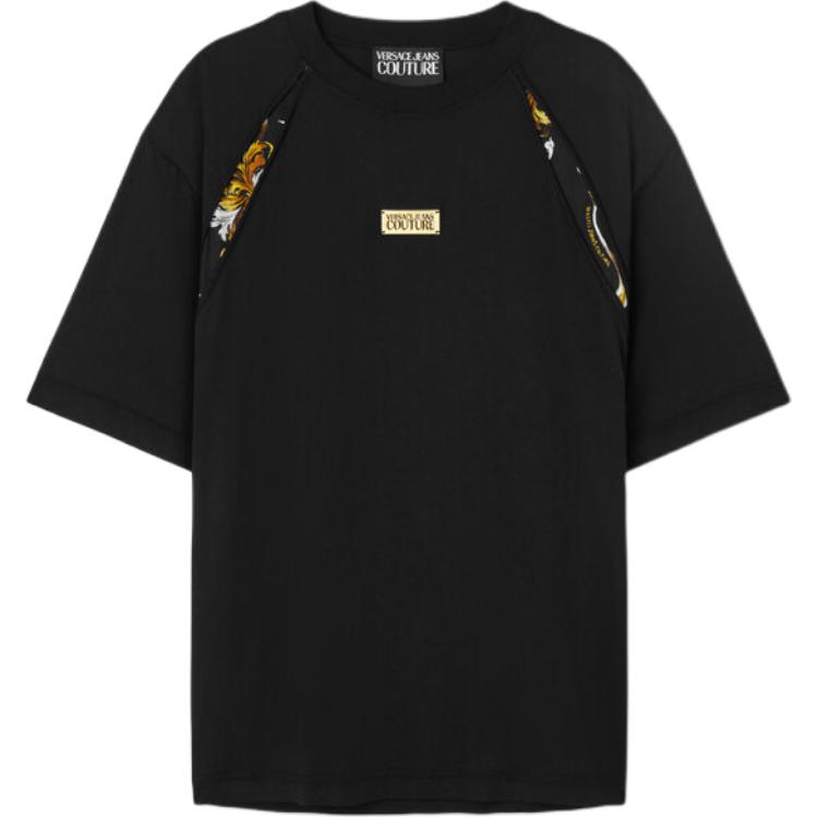 

Футболка с нашивкой-логотипом VERSACE JEANS COUTURE, Black+Print, Черный, Футболка с нашивкой-логотипом VERSACE JEANS COUTURE, Black+Print