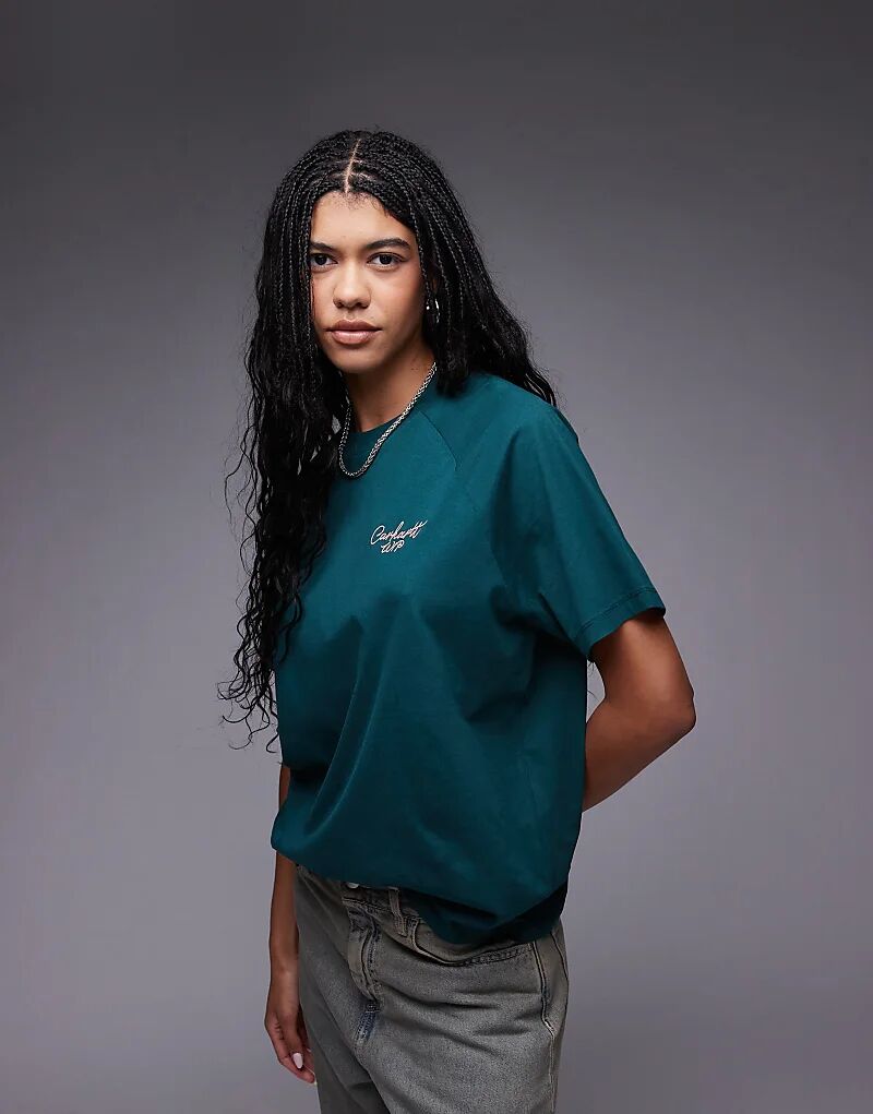 

Футболка с надписью Carhartt WIP зеленого цвета