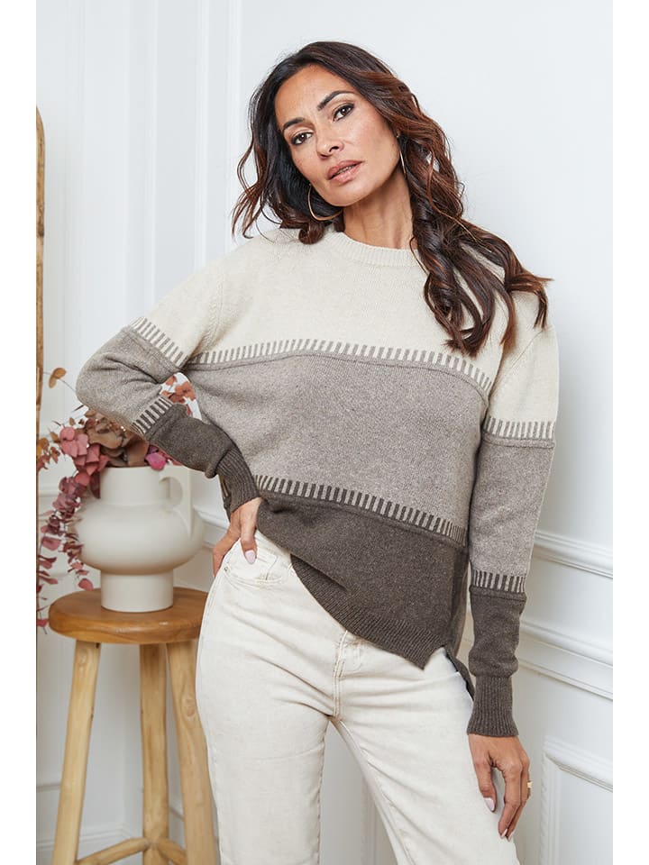 

So Cachemire Свитер «Лурсия» бежево-серо-коричневого цвета