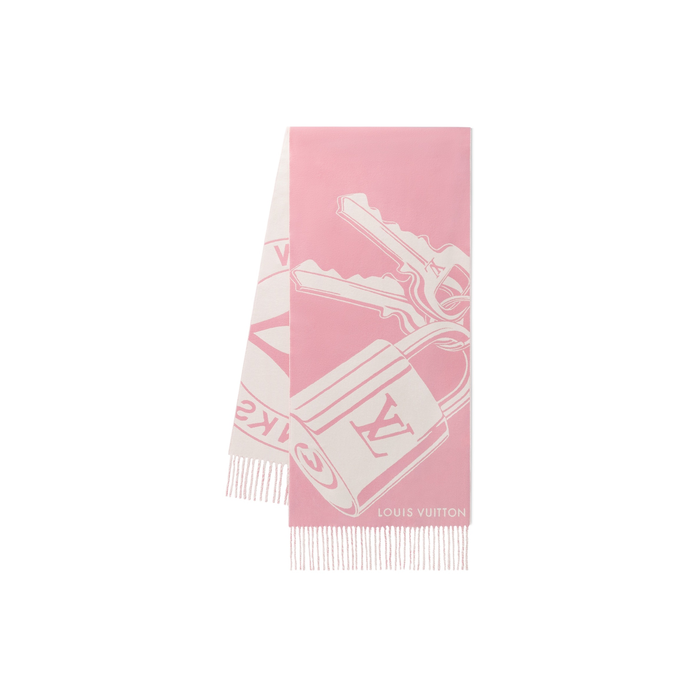 

LOUIS VUITTON Шерстяной вязаный шарф женский розовый, Pink