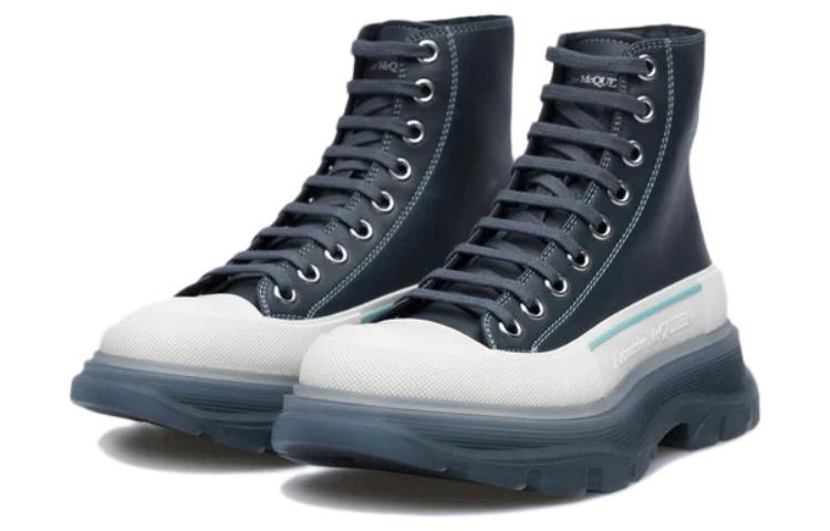 Ботинки Tread Slick Martin женские высокие темно-синие Alexander Mcqueen — фото 2