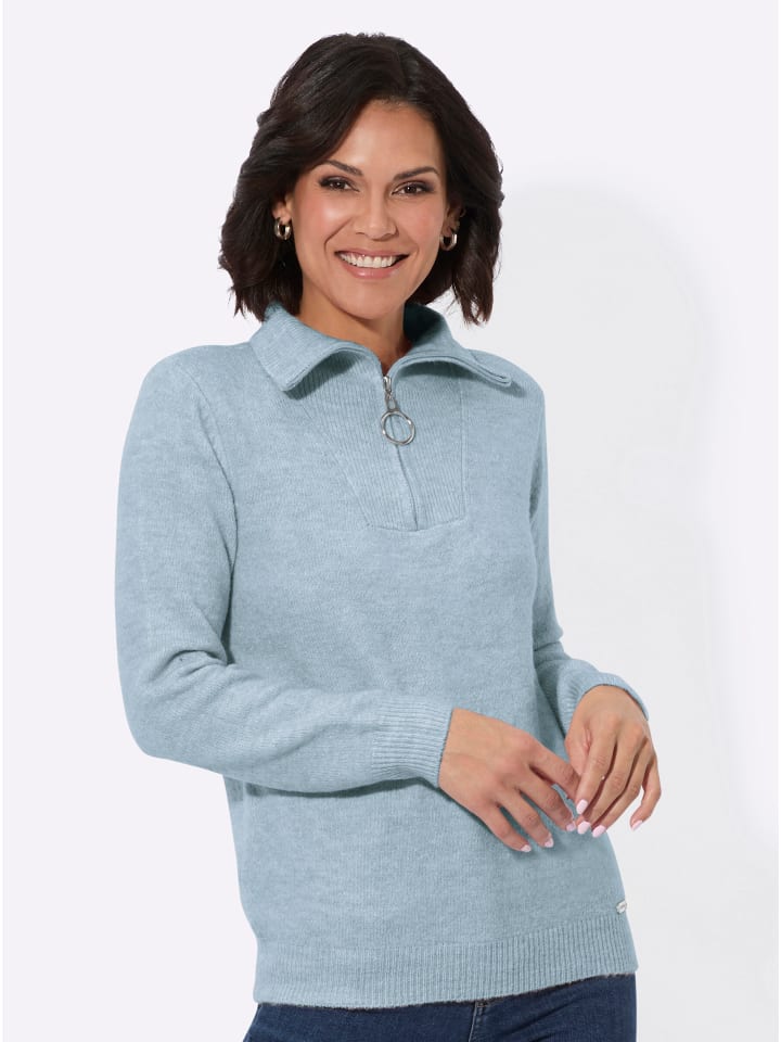 

Свитер-поло светло-голубого меланжевого цвета WITT WEIDEN