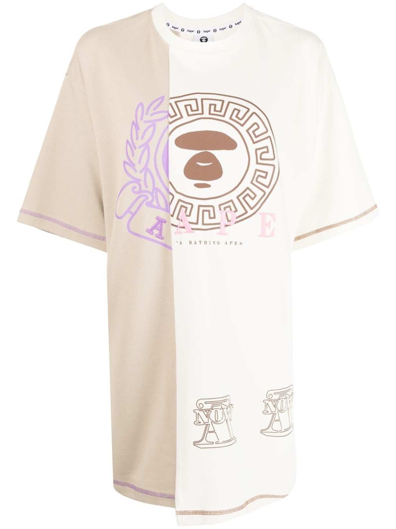 

A Bathing Ape платье-футболка с логотипом, коричневый