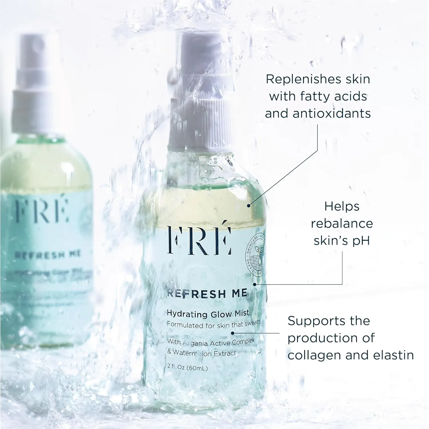 FRE Skincare увлажняющий спрей для сияния, антивозрастной спрей для лица для кожи, которая потеет, с коллагеном и балансом pH, уменьшает морщины, Vegan & Cruelty-Free Fré, blue — фото 4