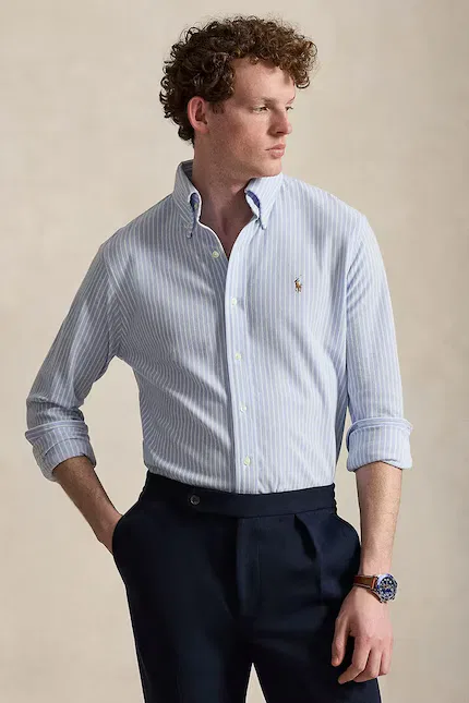 Рубашка хлопковая Koszula męska хлопок Polo Ralph Lauren, белый