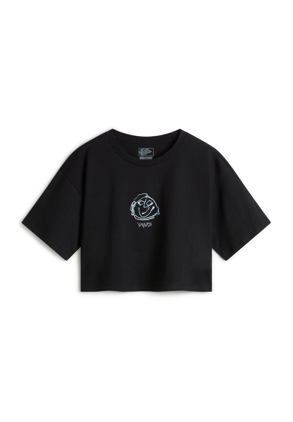 

Футболка с принтом GRINNING FACE RELAXED FIT CROP Vans, черный